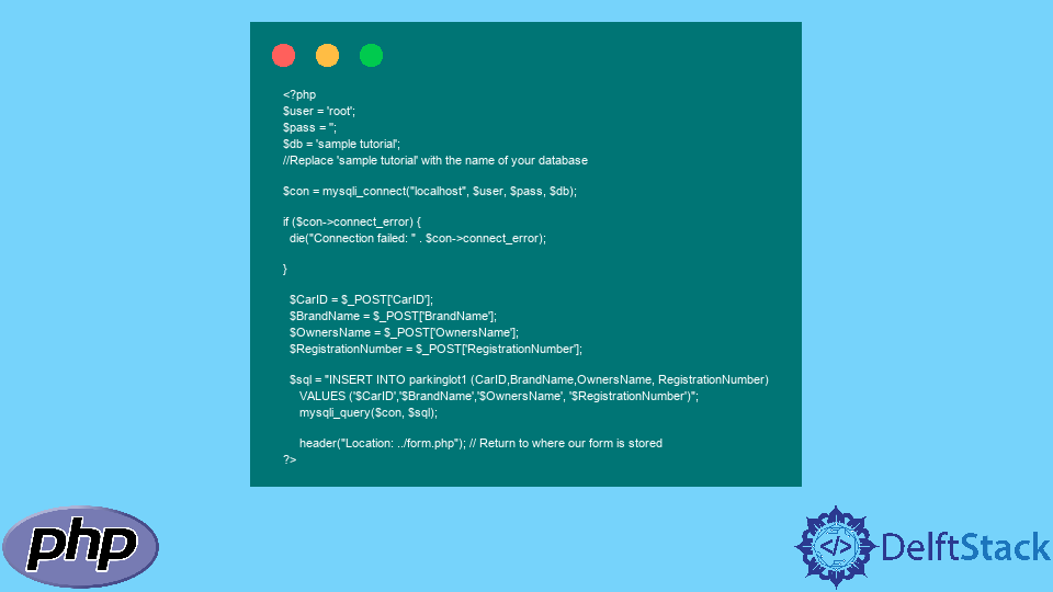 insert-form-data-using-mysql-table-in-php-delft-stack